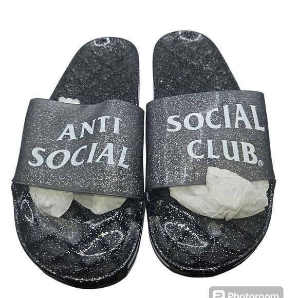 Anti Social Social Club Shoes - Anti Social Social Club Black Glitter Jelly Slide Sandals size 7